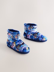 Blue Graffiti Gamer Cosy Slipper Boots - Image 1 of 5