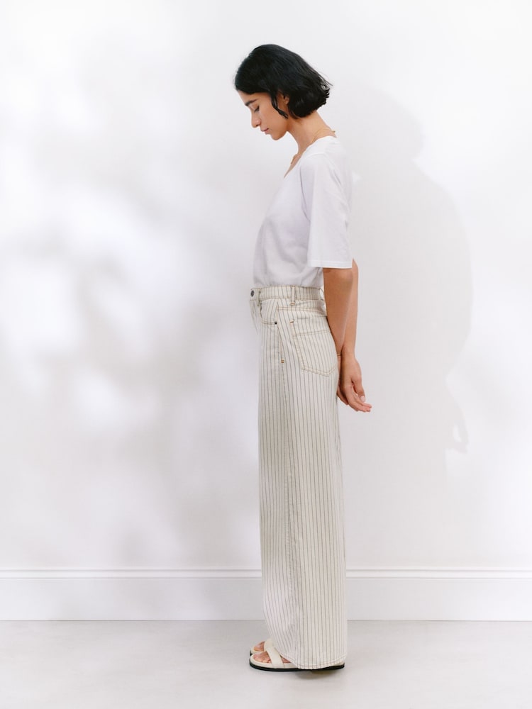 Hush Ecru/Black Nessa Wide Leg Jeans Stripe - Image 1 of 6