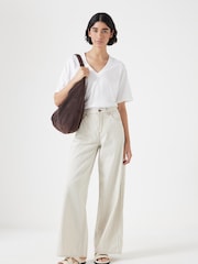 Hush Ecru/Black Nessa Wide Leg Jeans Stripe - Image 2 of 6