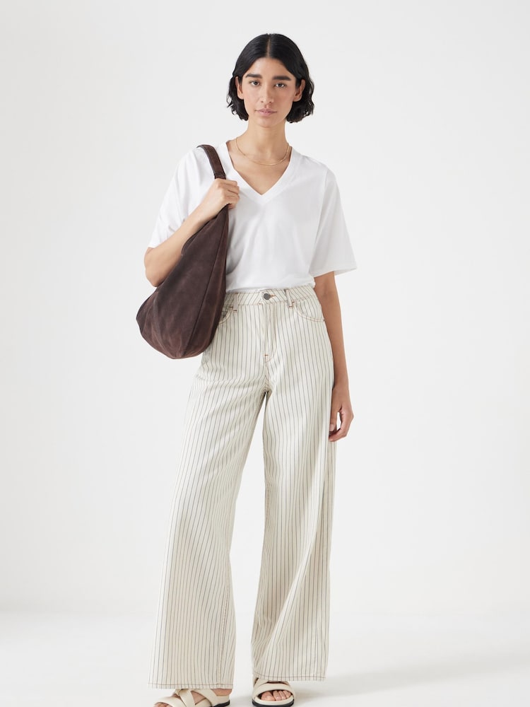 Hush Ecru/Black Nessa Wide Leg Jeans Stripe - Image 2 of 6