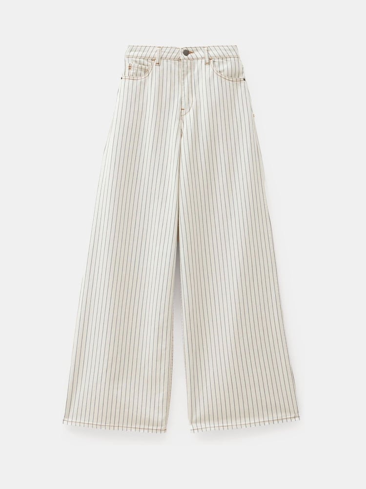 Hush Ecru/Black Nessa Wide Leg Jeans Stripe - Image 6 of 6