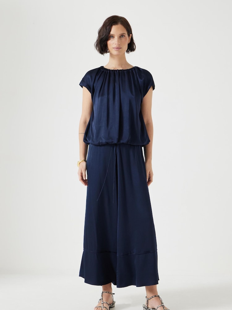 Hush Blue Satin Maxi Skirt - Image 2 of 5