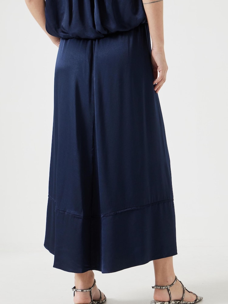 Hush Blue Satin Maxi Skirt - Image 3 of 5