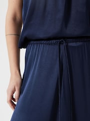 Hush Blue Satin Maxi Skirt - Image 4 of 5