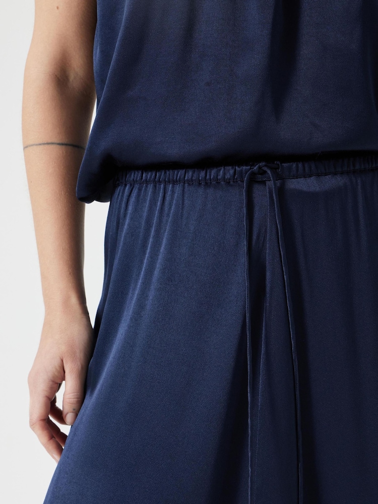 Hush Blue Satin Maxi Skirt - Image 4 of 5