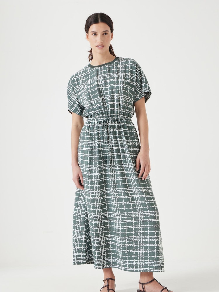 Hush Green Short Sleeve Crew Neck Midi Dress - Image 2 of 6