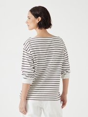 Blanco - Hush Slash Neck Stripe T-Shirt - Imagen 2 de 5