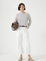 Blanco - Hush Slash Neck Stripe T-Shirt - Imagen 3 de 5
