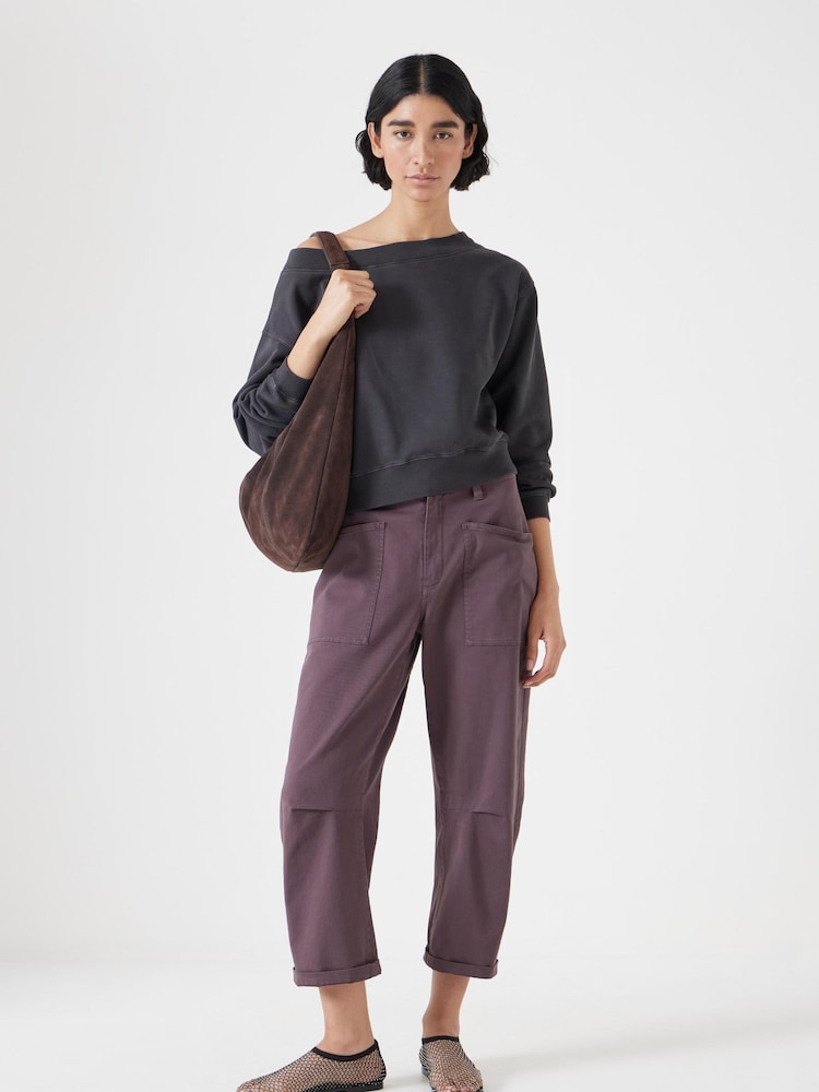Hush Black Carlota Off Shoulder 100% Cotton Sweatshirt - Image 4 of 5