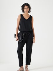 Hush Black Cropped Jersey Jumpsuit - Image 1 of 7