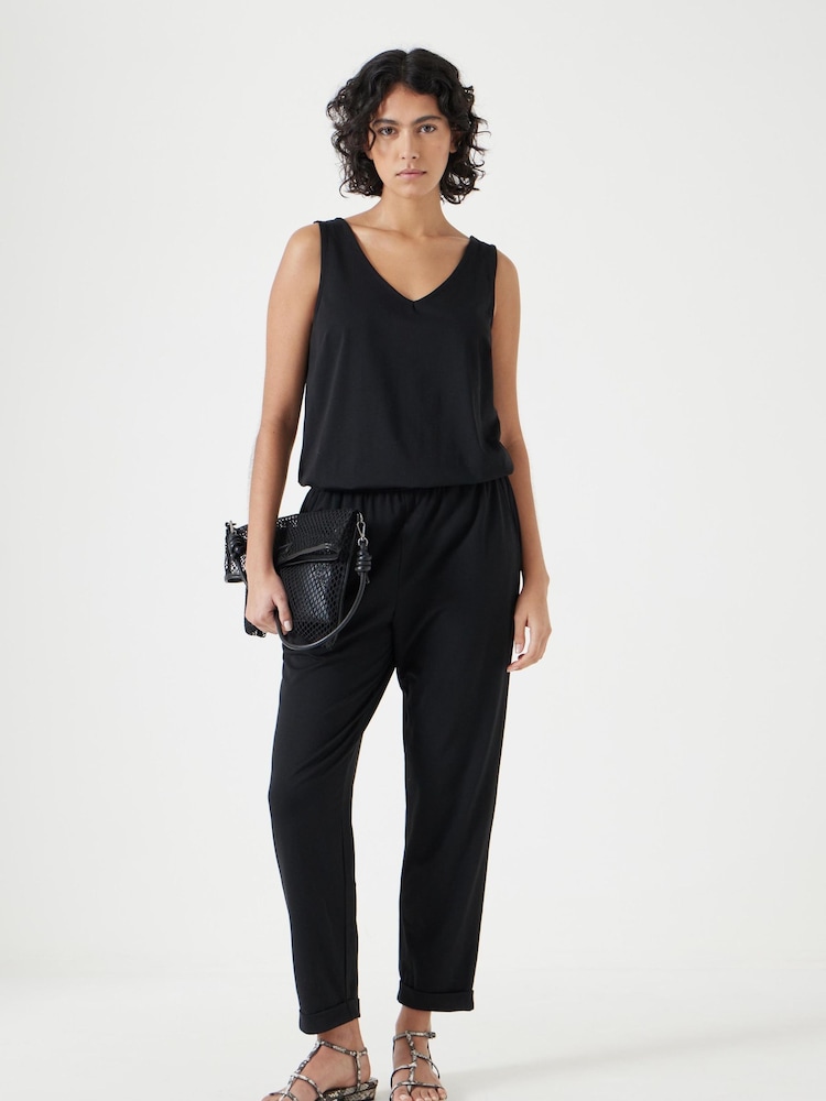 Hush Black Cropped Jersey Jumpsuit - Image 1 of 7