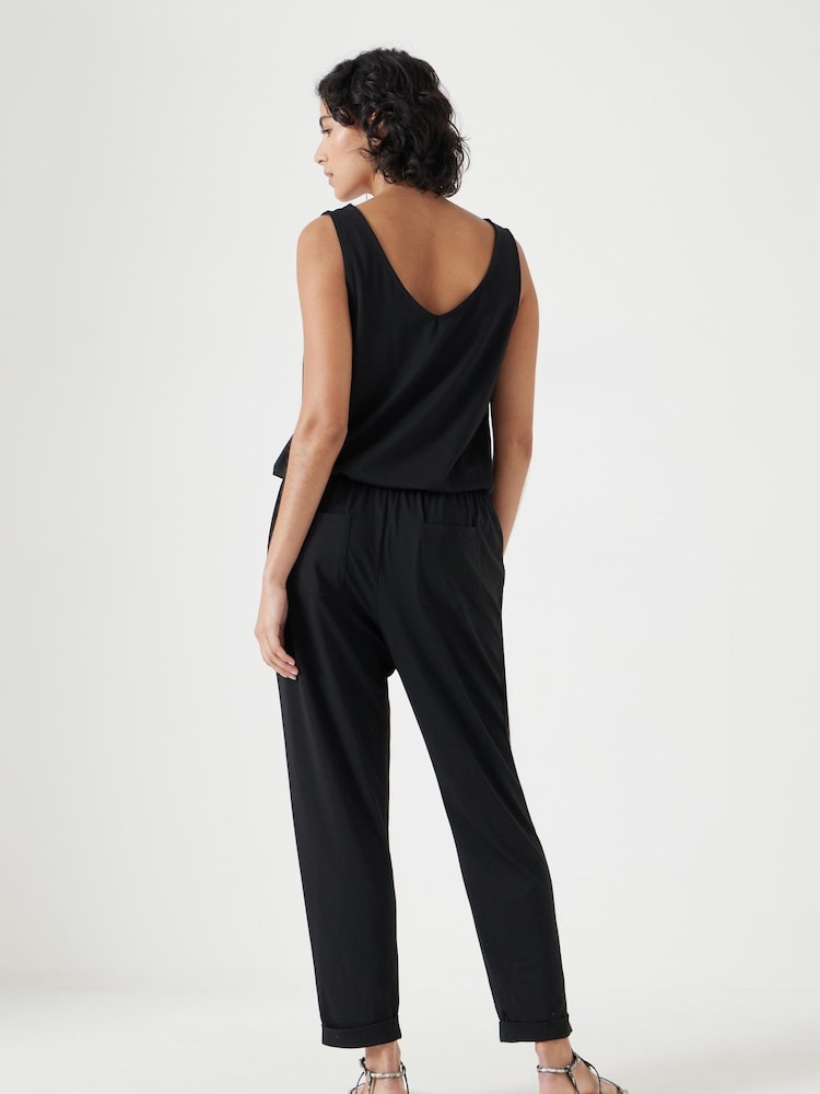 Hush Black Cropped Jersey Jumpsuit - Image 4 of 7
