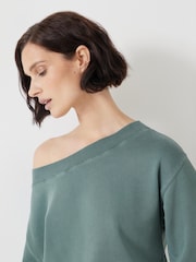 Hush Green Carlota Off Shoulder 100% Cotton Sweatshirt - Image 3 of 5