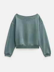 Hush Green Carlota Off Shoulder 100% Cotton Sweatshirt - Image 5 of 5