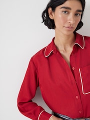Hush Red Kinsey Long Sleeve Piping Detailed Shirt - Image 5 of 5