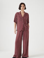 Hush Red Petunia Wide Leg Grey Trousers - Image 3 of 5