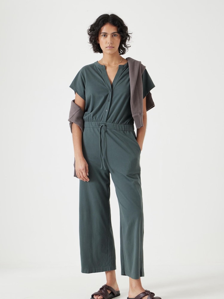 Hush Green Kendall Jersey 100% Cotton Jumpsuit - Image 1 of 5