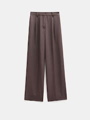 Hush Brown Piping Detail Wide Leg Trousers - Image 5 of 5