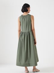 Hush Green Sleeveless Crew Neck Maxi 100% Cotton Dress - Image 4 of 5