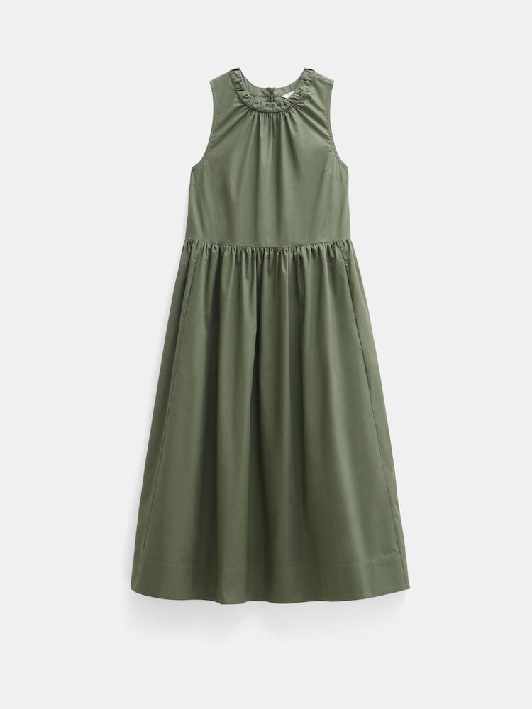 Hush Green Sleeveless Crew Neck Maxi 100% Cotton Dress - Image 6 of 6