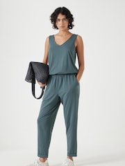 Hush Green Cropped Jersey Jumpsuit - Image 1 of 6
