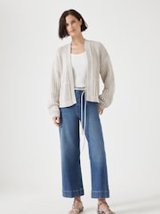 Hush Cream Knitted Edge to Edge Stitch Cardigan - Image 2 of 5