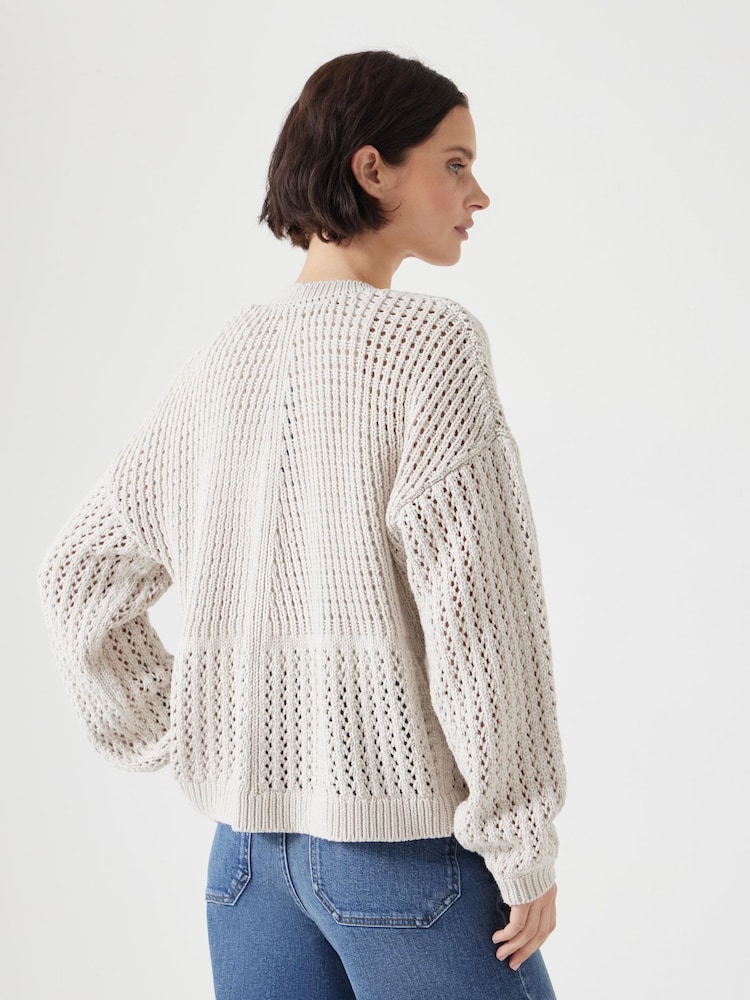Hush Cream Knitted Edge to Edge Stitch Cardigan - Image 3 of 5