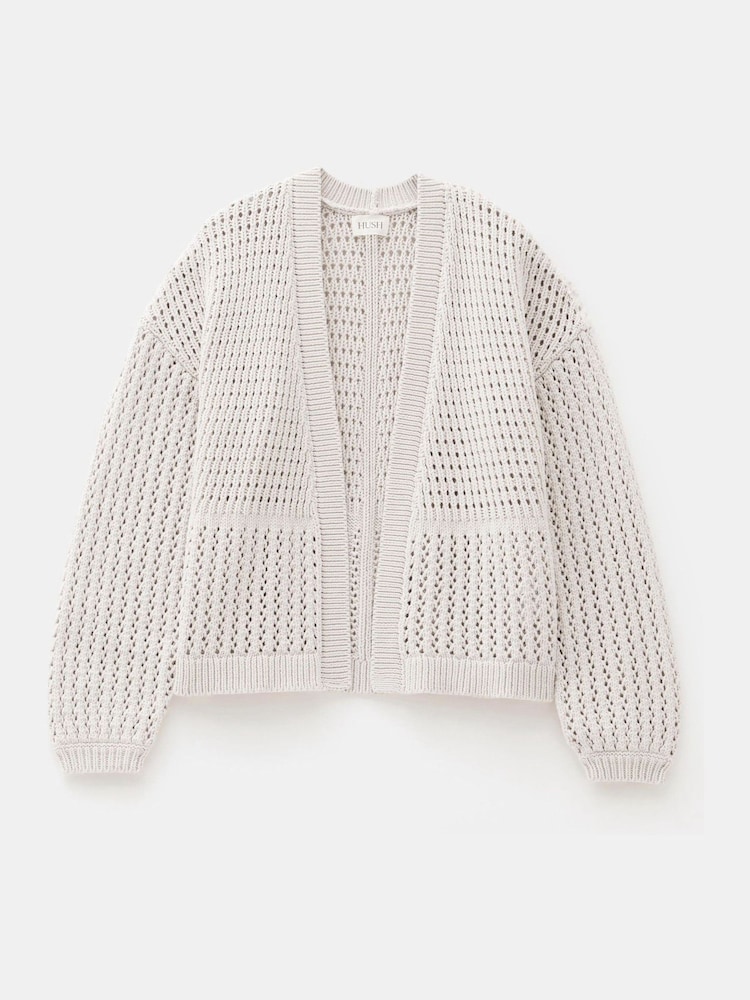 Hush Cream Knitted Edge to Edge Stitch Cardigan - Image 5 of 5