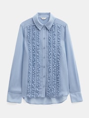Hush Blue Sky Long Sleeve Ruffle Sheer Shirt - Image 6 of 6