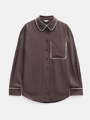 Hush Brown Kinsey Long Sleeve Piping Detailed Shirt - Image 6 of 6