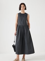 Hush Black Sleeveless Crew Neck Maxi 100% Cotton Dress - Image 1 of 5