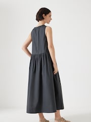 Hush Black Sleeveless Crew Neck Maxi 100% Cotton Dress - Image 3 of 5