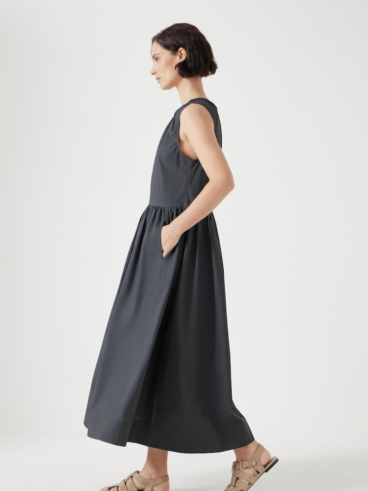 Hush Black Sleeveless Crew Neck Maxi 100% Cotton Dress - Image 4 of 5