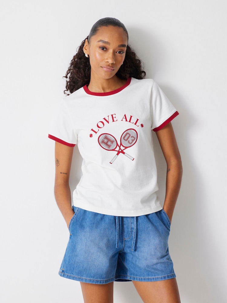 Hush White Love All Graphic 100% Cotton T-Shirt - Image 1 of 6