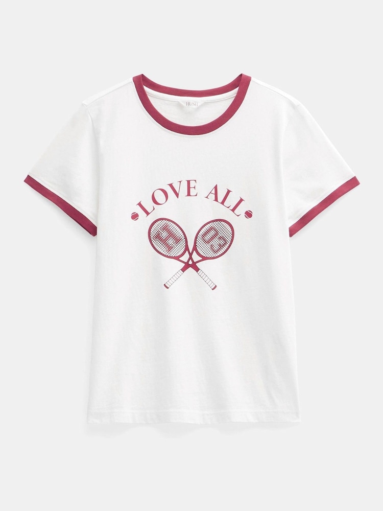 Hush White Love All Graphic 100% Cotton T-Shirt - Image 6 of 6