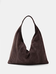 Hush Brown Suede Hobo Tote Bag - Image 1 of 5