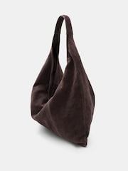 Hush Brown Suede Hobo Tote Bag - Image 2 of 5