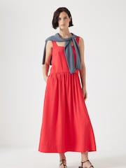 Hush Red Square Neckline Midi Ballerina Dress - Image 2 of 6
