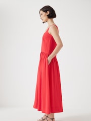 Hush Red Square Neckline Midi Ballerina Dress - Image 5 of 6
