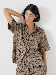 Hush Animal Printed Satin Short Sleeve Shirt - Image 1 of 5