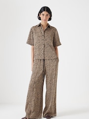 Hush Animal Printed Satin Short Sleeve Shirt - Image 2 of 5