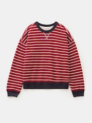 Hush Red Luca Stripe Heavyweight 100% Cotton Sweatshirt - Image 5 of 5