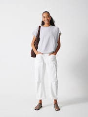 Hush Grey Leonie Short Sleeve 100% Cotton T-Shirt - Image 1 of 6