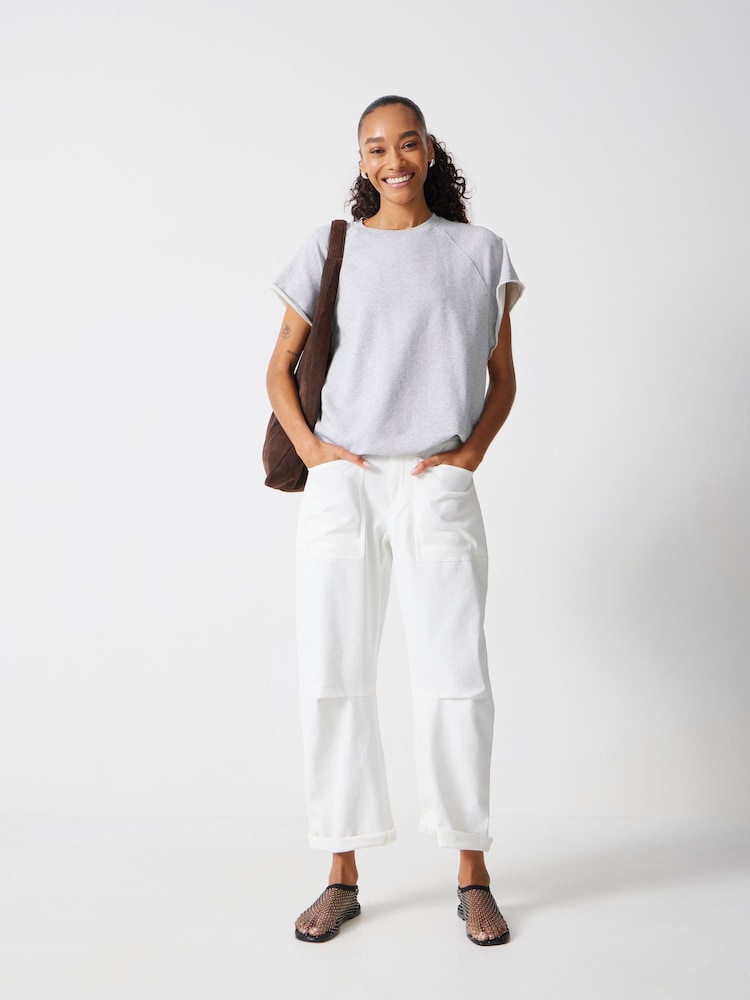Hush Grey Leonie Short Sleeve 100% Cotton T-Shirt - Image 1 of 6