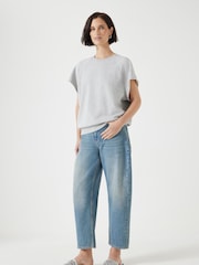 Hush Grey Leonie Short Sleeve 100% Cotton T-Shirt - Image 3 of 6