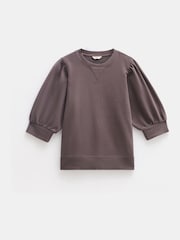 Hush Brown Puff Sleeve 100% Cotton Sweatshirt - Image 5 of 5