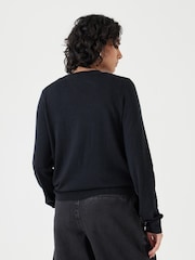 Hush Black Fine Knit Wool Blend Jumper - Image 3 of 5