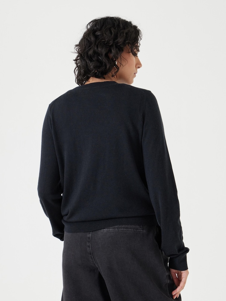 Hush Black Fine Knit Wool Blend Jumper - Image 3 of 5