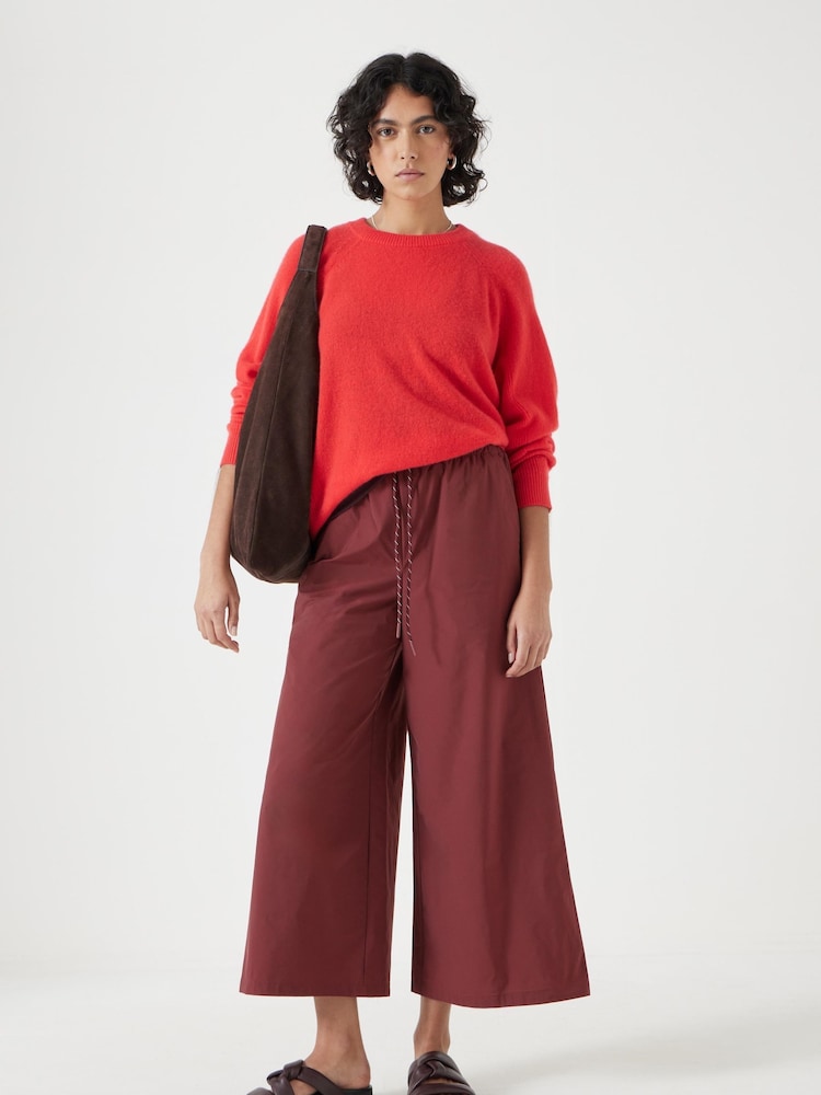 Hush Purple Technical Melissa Wide Leg Cropped Trousers - Image 1 of 5