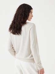 Hush Cream Fine Knit Wool Blend Jumper - Image 3 of 5